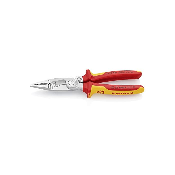 Producto KNIPEX 13 96 200 Alicate para instalaciones eléctricas cromado aislados con fundas