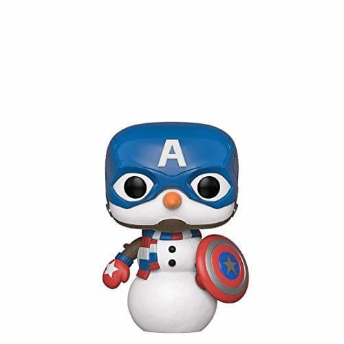 Juego Funko Pop Bobble Vinyle Marvel: Holiday-Captain America Capt Figura Coleccionable, Multicolor, Talla