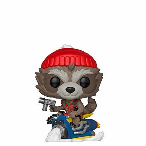 Juego Funko Pop Bobble Vinyle Marvel: Holiday-Rocket Figura Coleccionable, Multicolor, Talla única