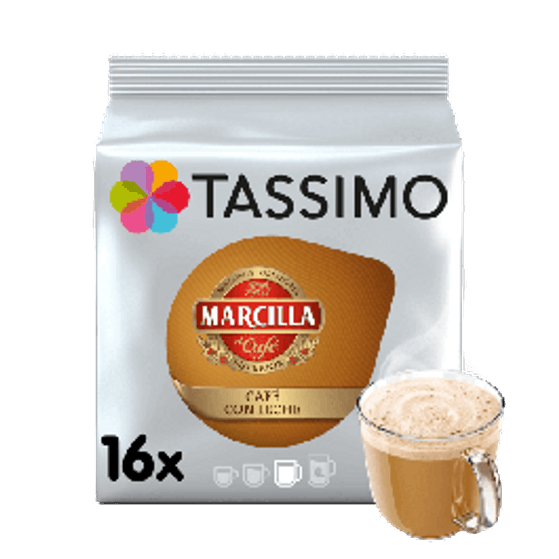 Moda Marcilla Café con leche - 16 unidades | Cápsulas de café TASSIMO