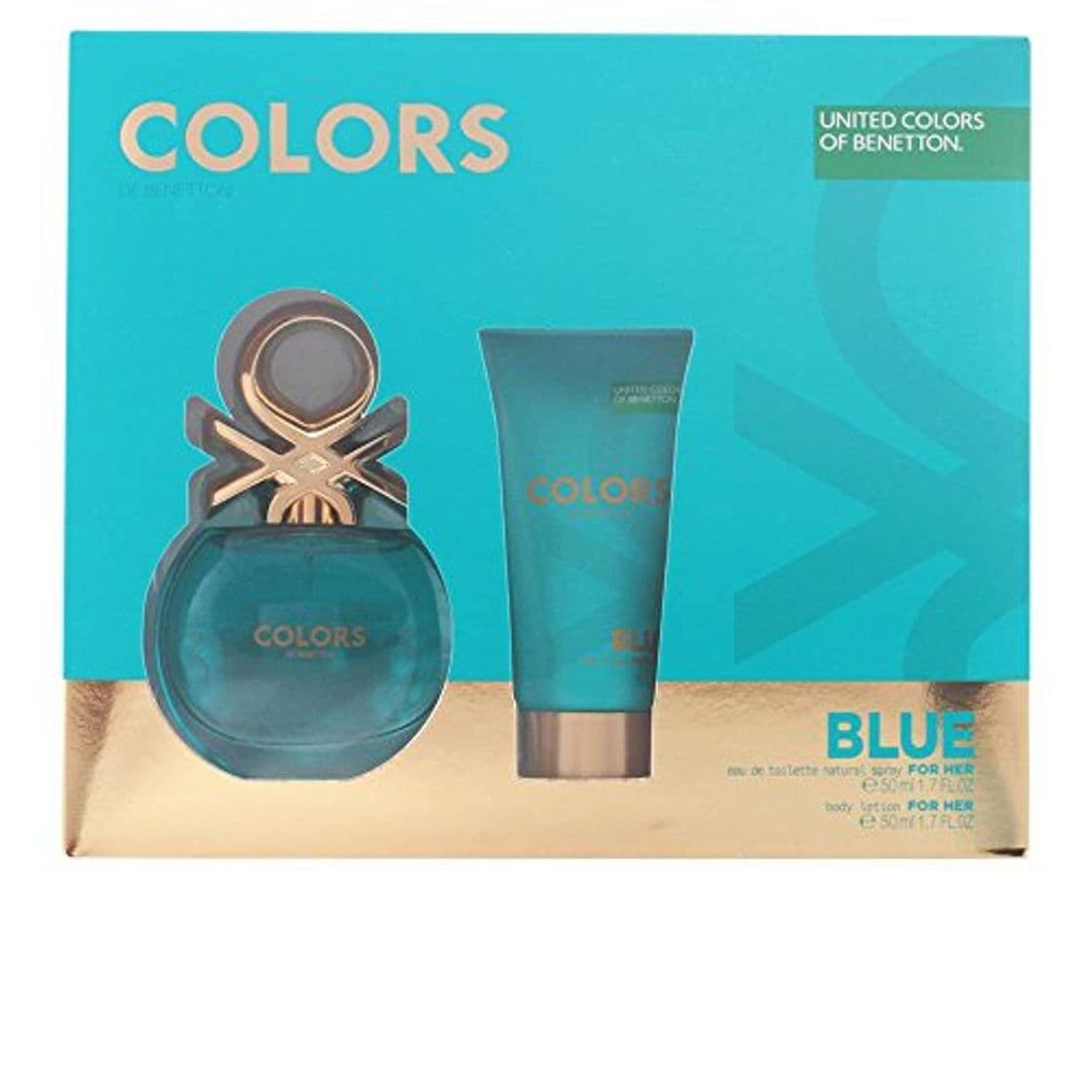 Belleza Benetton Colors Blue Set de Agua de Colonia y Loción Corporal