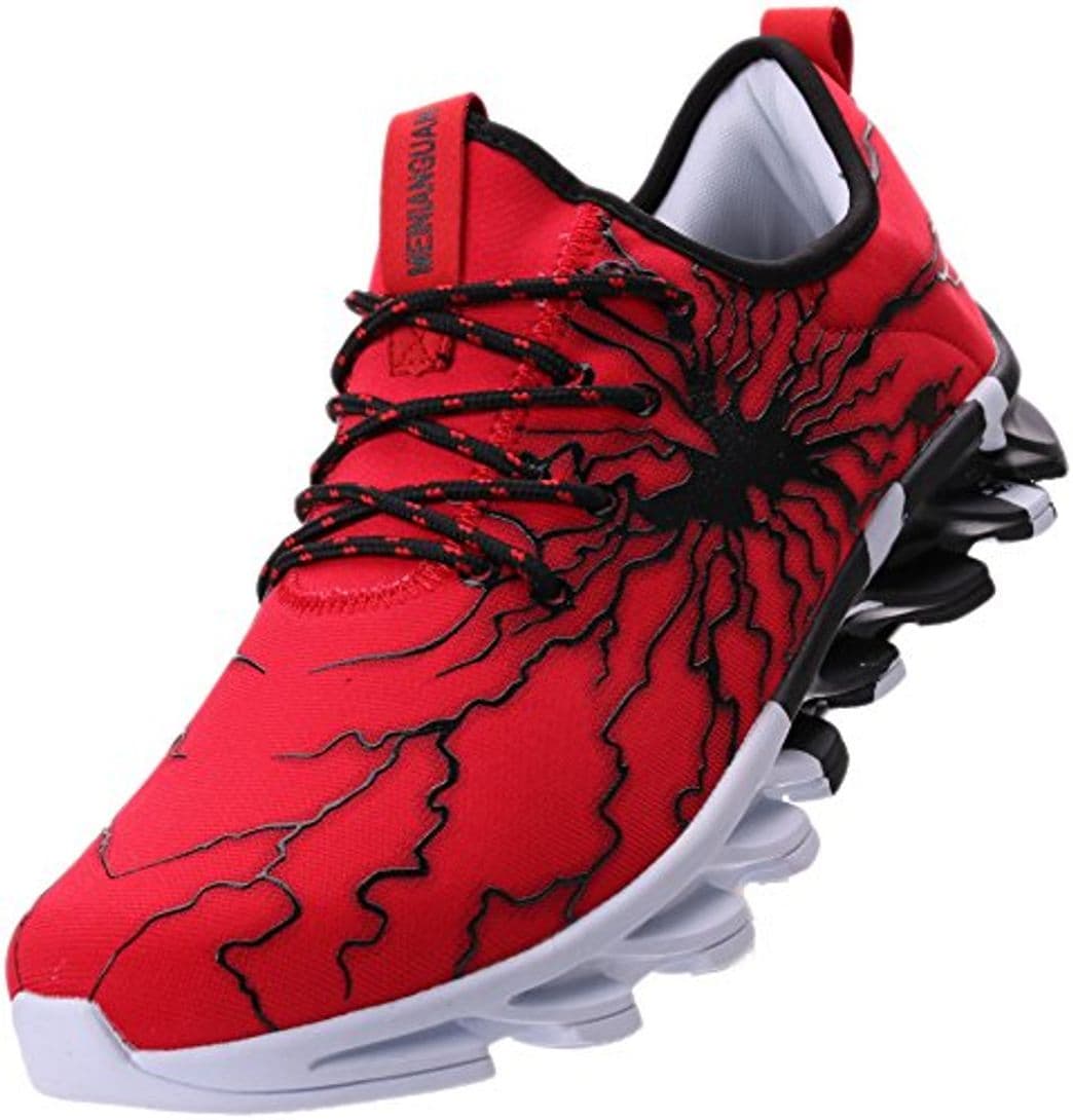 Product BRONAX Zapatos para Correr en Montaña y Asfalto Aire Libre y Deportes Zapatillas de Running Padel para Hombre Negro Rojo 46