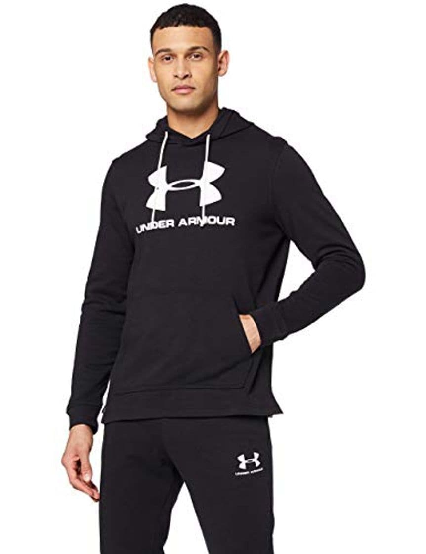 Fashion Under Armour Sportstyle Terry Logo Hoodie, Sudadera con Capucha Hombre, Negro