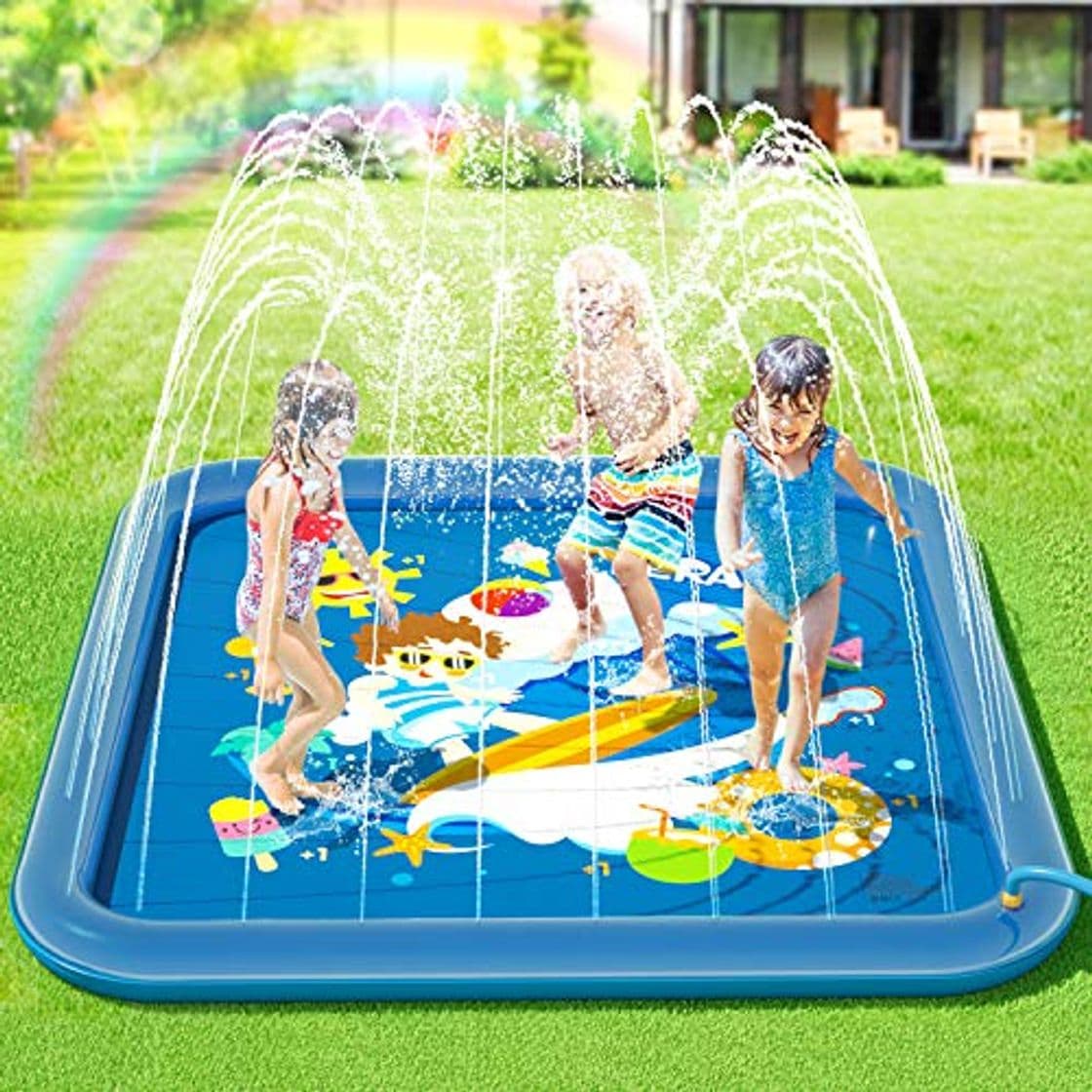 Producto Peradix Splash Pad,Tapete de Juegos de Agua 170CM Almohadilla Aspersor de Juego