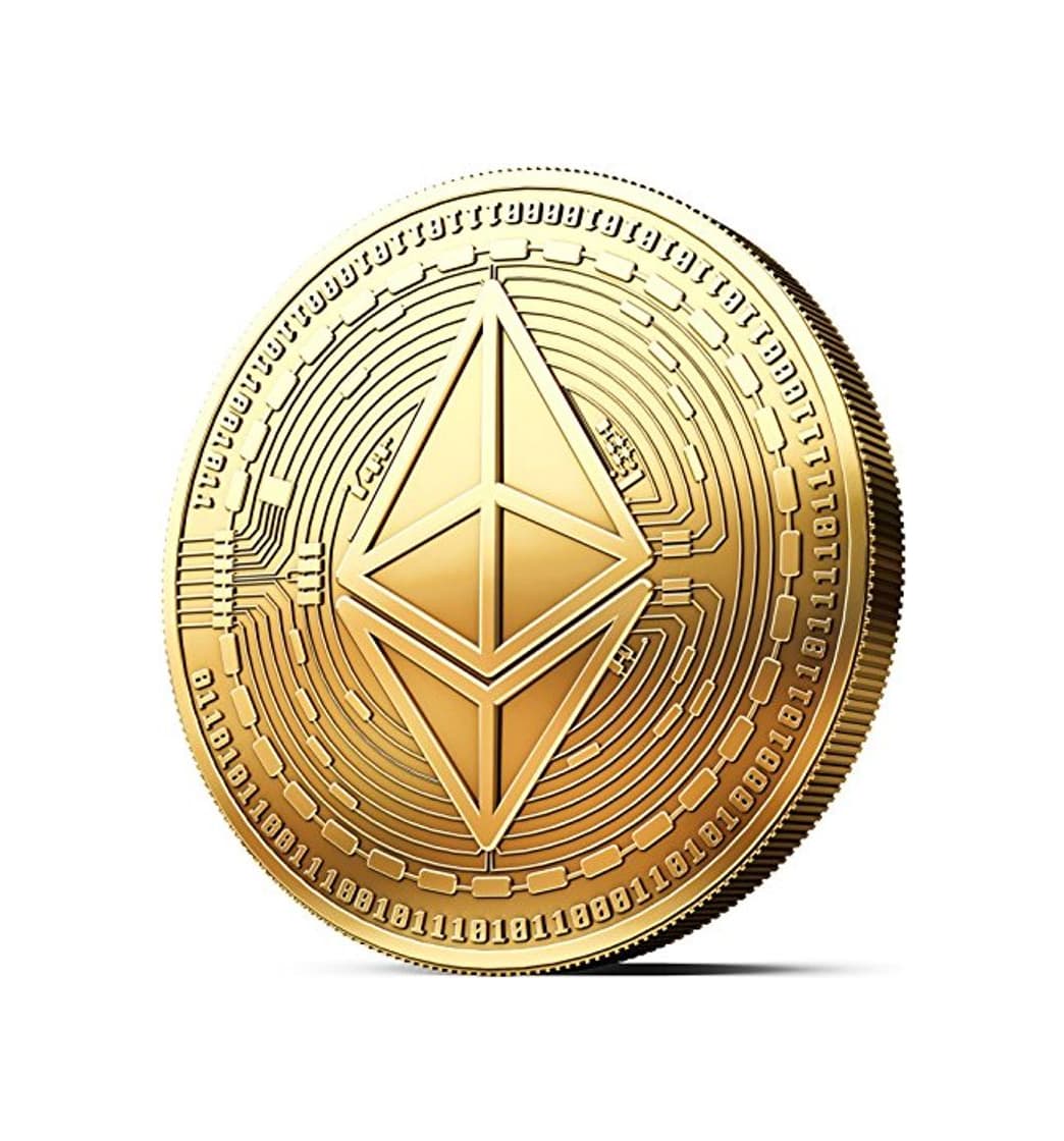 Product innoGadgets Moneda física de Ethereum revestida en Oro auténtico de 24 Quilates.