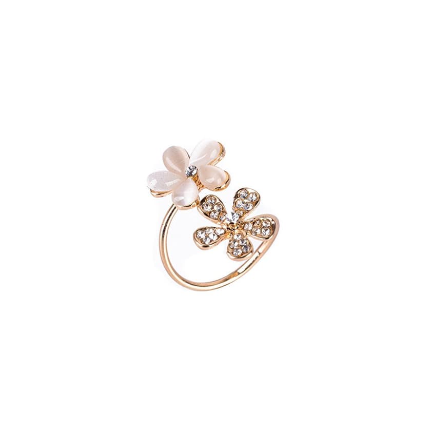 Producto Cristal Diamante de Imitación Flor Abierto Ajustable Anillo