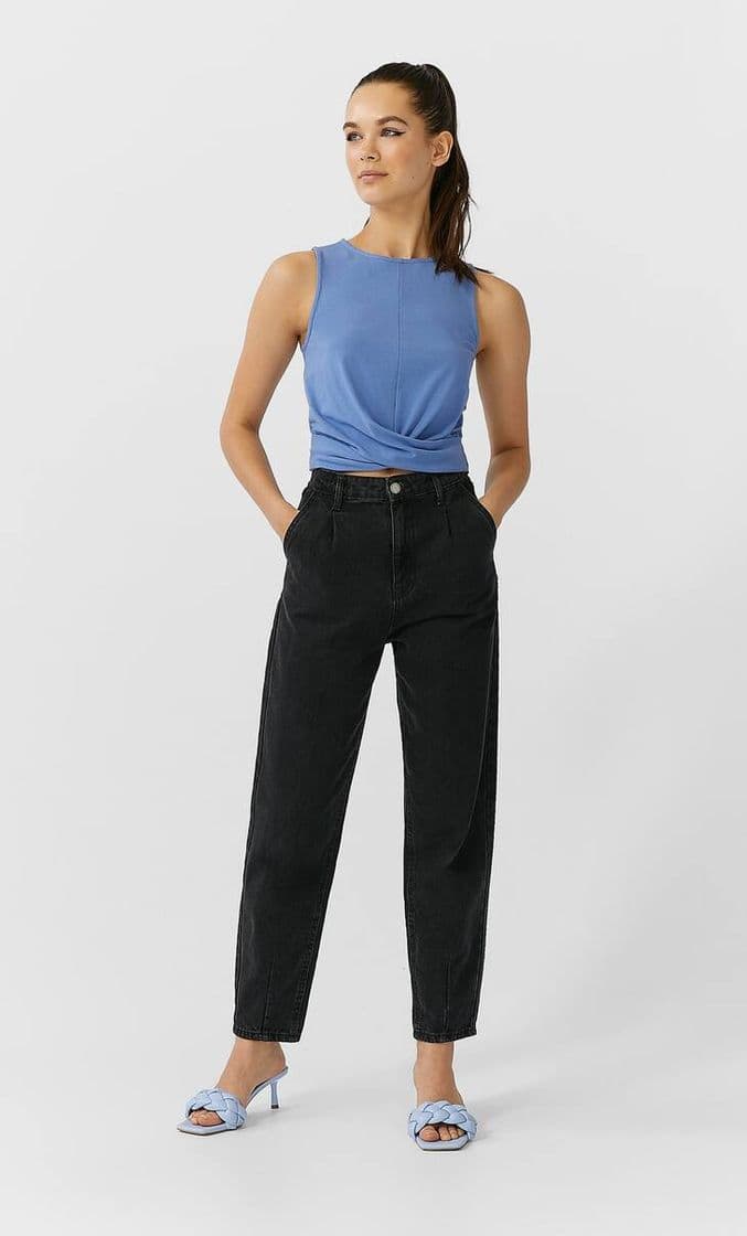 Moda Jeans slouchy negros Stradivarius 2020