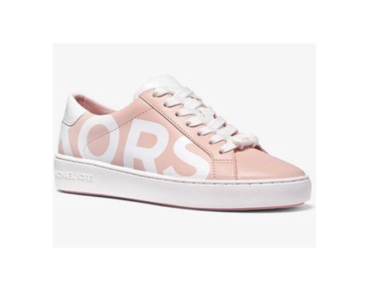 Product Irving Two-Tone Logo Print Leather Sneaker