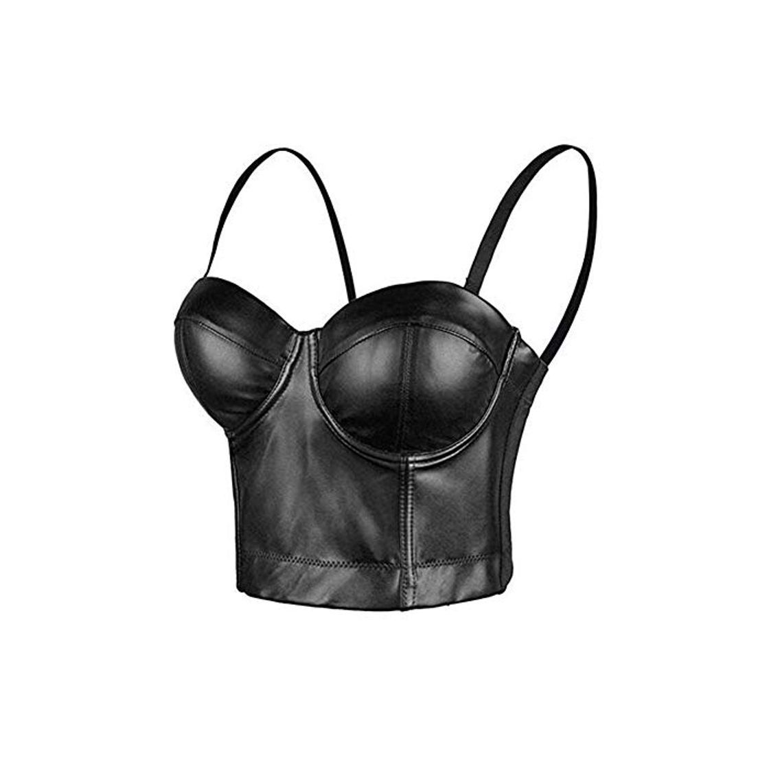 Producto Woboren Mujeres PU Cuero Bustier Crop Top Push Up Corset Top Bra