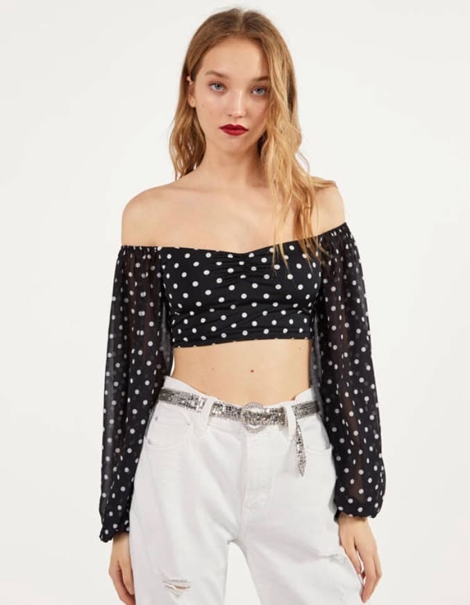 Moda Top de lunares| Bershka