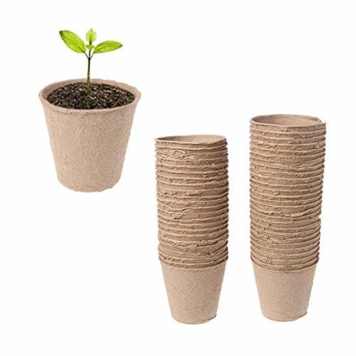 Producto ESden - Juego de 50 Vasos de Papel para Plantar Hierbas y