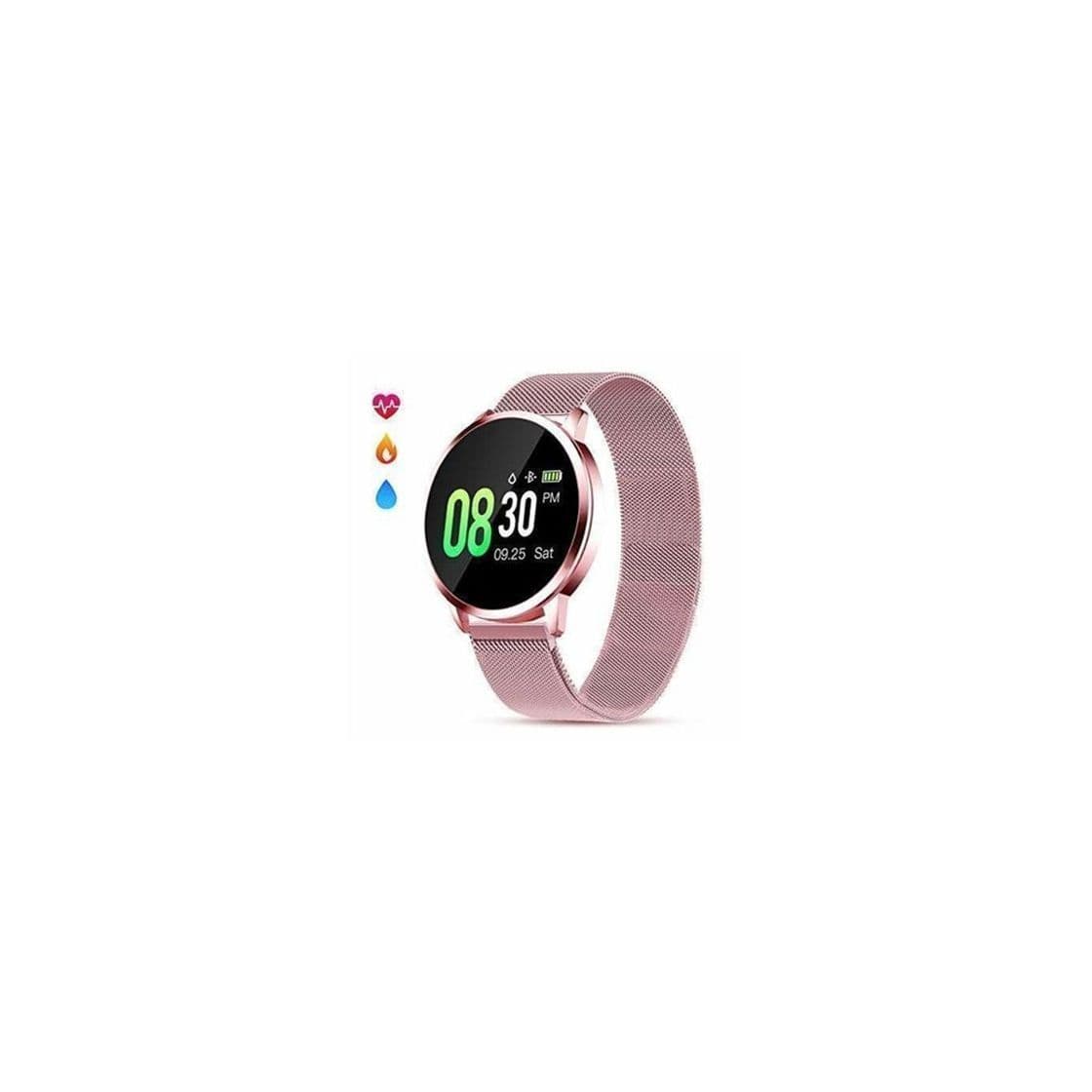 Fashion Smartwatch Mujer Rosa Impermeable Reloj Inteligente Elegante Fitness con Monitor Impermeable IP67