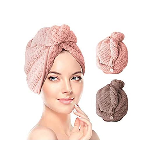 Producto Htovila Toallas de Baño 2 pcs Turbante del Abrigo de Pelo Secado