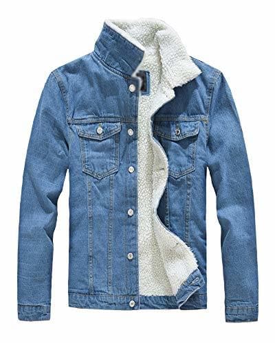 Product Hombre Denim Chaqueta De Vaquero Manga Larga Abrigo De Invierno Cálido Jean