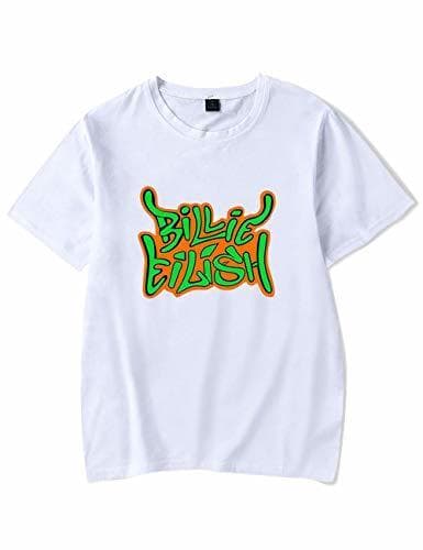 Fashion Camiseta Billie Eilish Niña, Camiseta Billie Eilish Unisex Mujer Hombre Impresión Manga