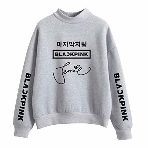 Product Camiseta KPOP Blackpink Unisex Sudadera Sin Capucha Deporte Mujer Camisa Cuello Alto