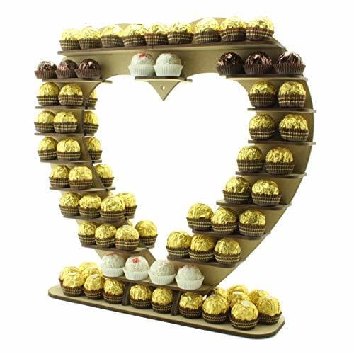 Producto Ferrero Rocher - Soporte central de madera con forma de corazón de