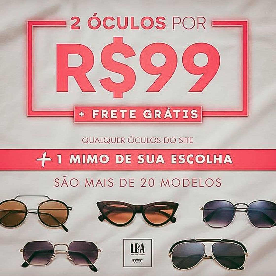 Moda 2 óculos por R$99 + Frete grátis 