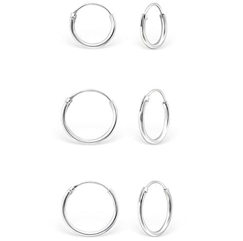 Place DTP Silver - Conjunto de 3 pares de Pendientes de Aro -