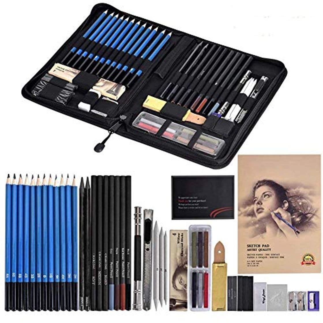 Product Cozywind 49pcs Lapices Dibujo Artístico Bosquejo Material Set