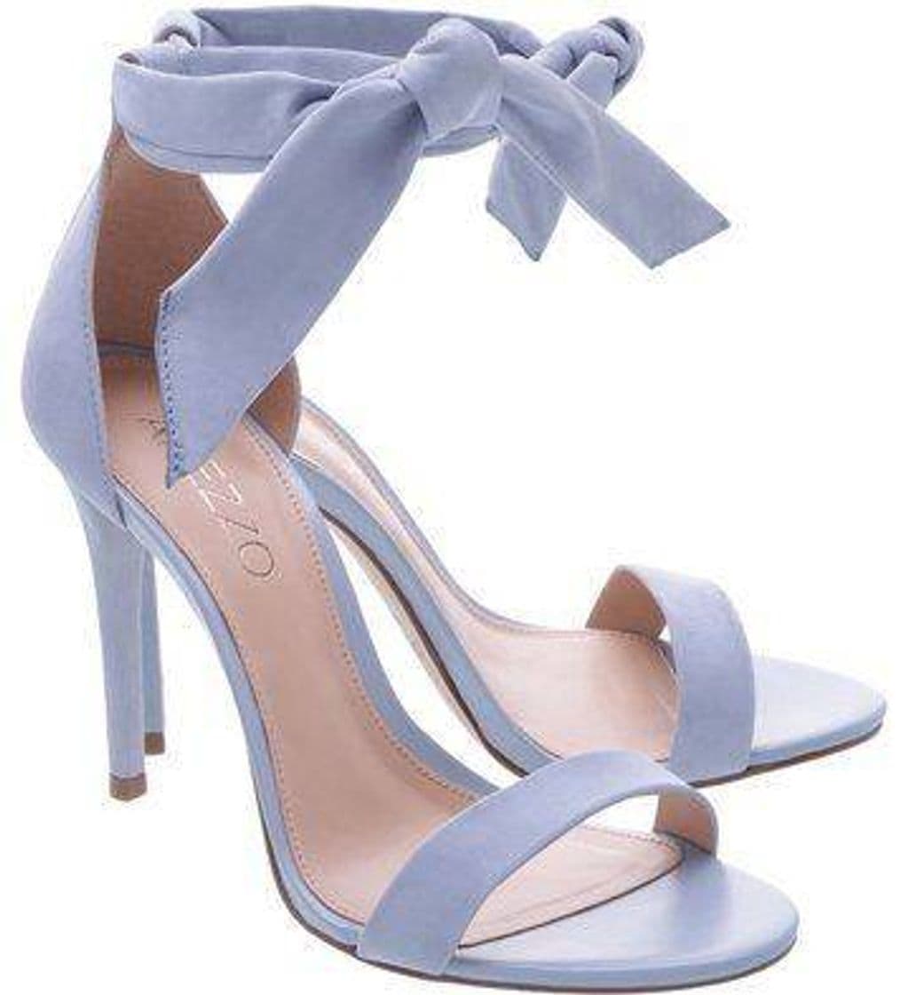 Moda Sandália Nobuck Isabelli Lace  Up alta crystal blue