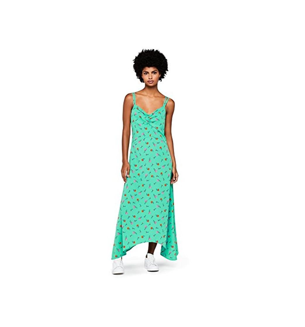 Fashion Marca Amazon - find. Vestido Largo de Tirantes con Estampado de Flores