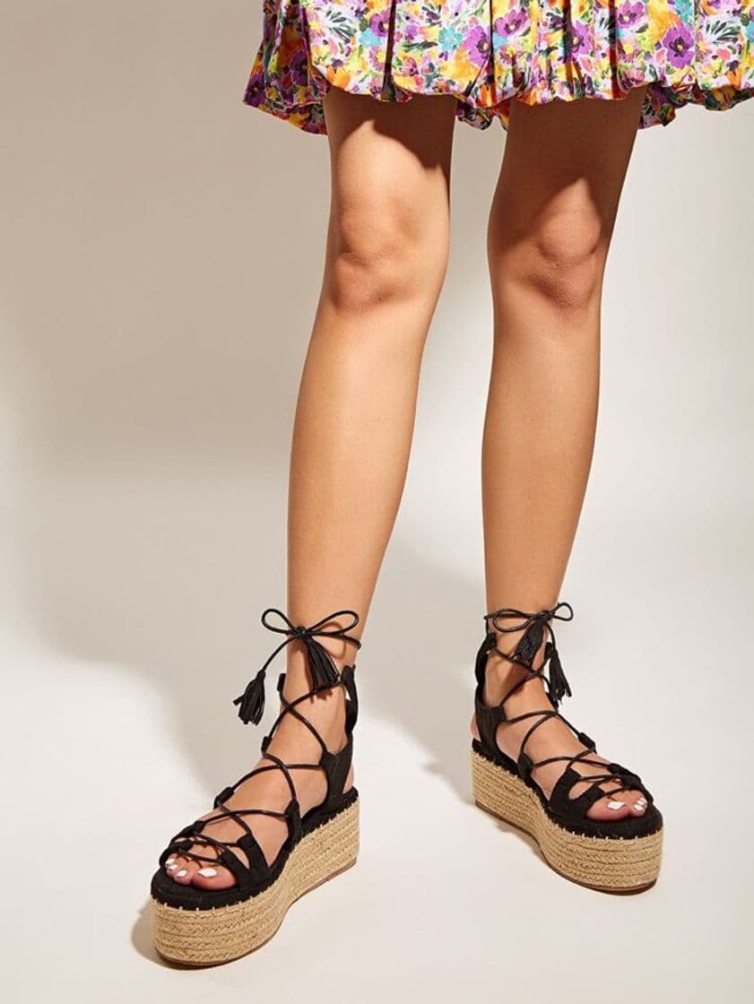 Moda Lace-up Espadrille Wedges