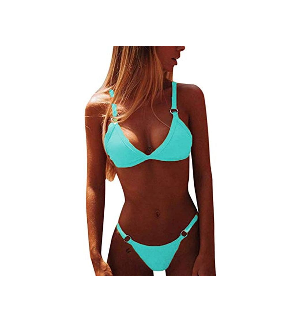 Product CheChury Bikini Mujer Conjuntos Brasileño Sexy Tanga Mujer Playa Ropa de Baño Traje de Baño Sexy Bañador de Baño Tops y Braguitas 2 Piezas Verano