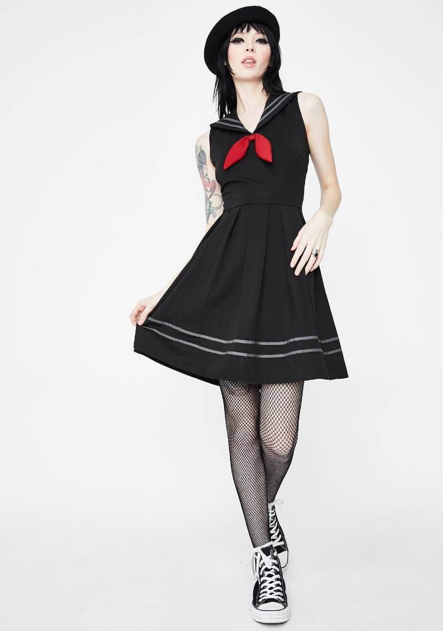 Moda Jawbreaker Sailor Goth Mini Dress | Dolls Kill