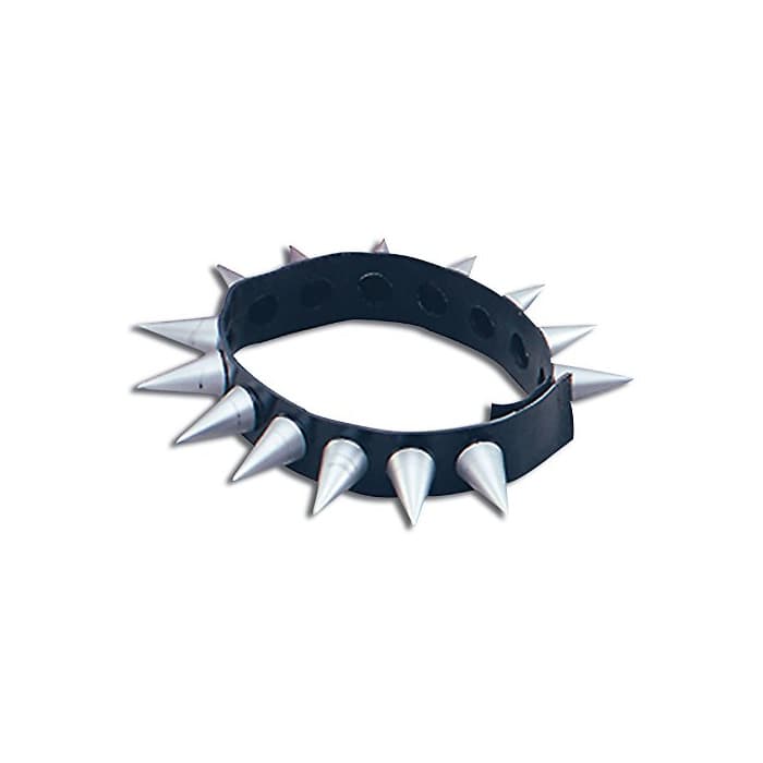 Producto Bristol Novelty- Choker Rubber Spike Accesorios de Disfraz, Color negro/plata