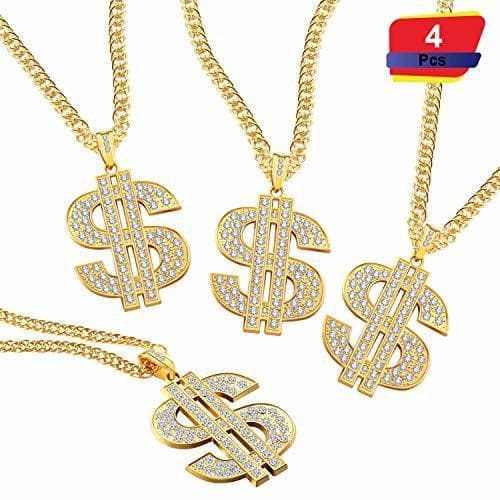 Fashion 4 Piezas de Cadena Chapada de Oro para Hombres con Signo de