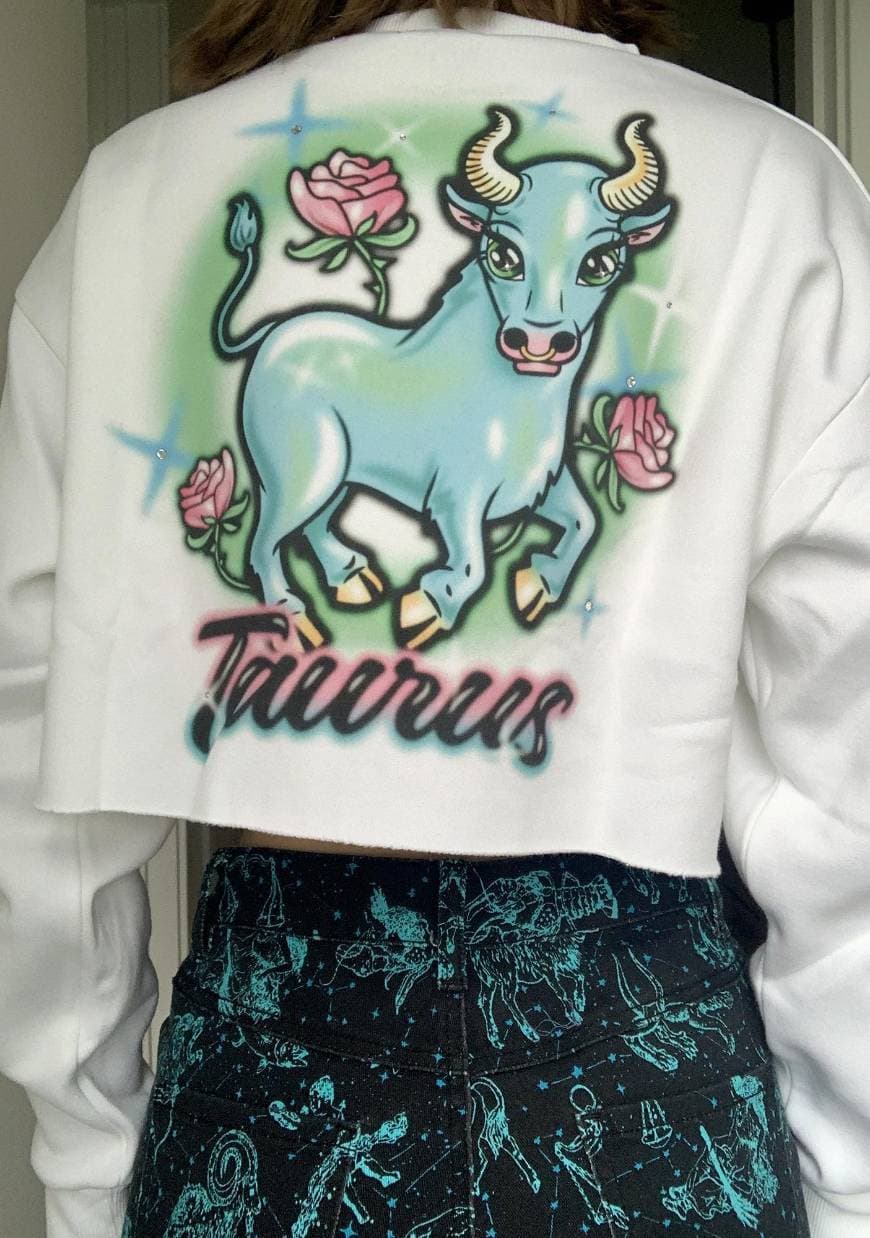 Product Horoscopez Taurus Airbrush Sweatshirt - White