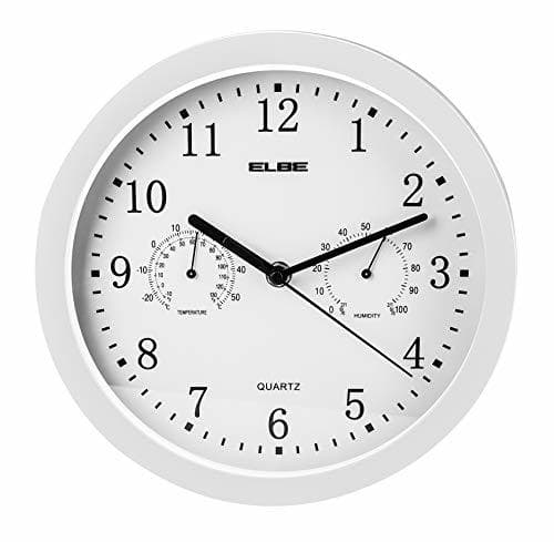 Elemento de la categoría hogar Elbe RP-2005-B Reloj de pared con termómetro e higrómetro