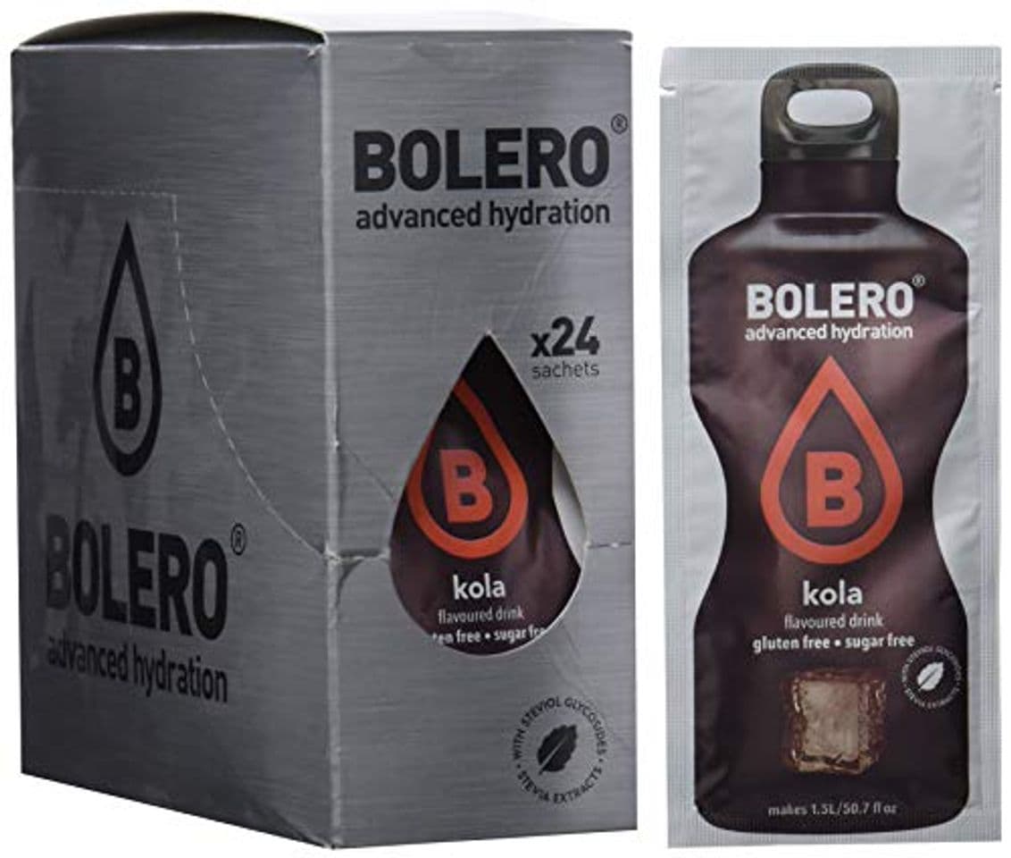 Belleza Bolero Bebida Instantánea sin Azúcar, Sabor Kola - Paquete de 24 x