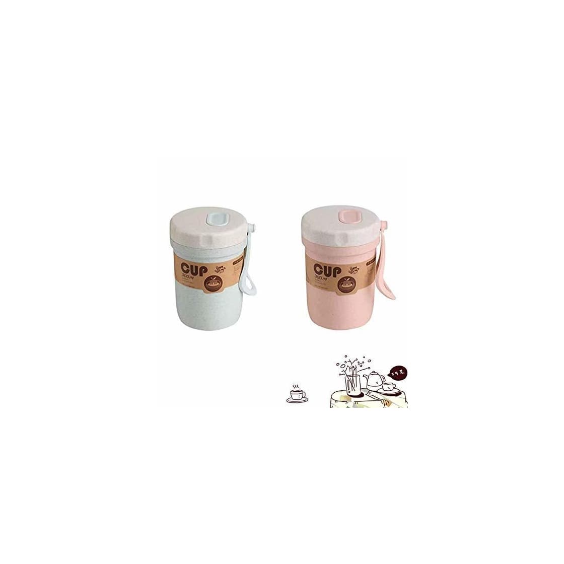 Product G.YO 2pcs Taza amistosa ecológica Trigo paja biodegradable Taza irrompible para café