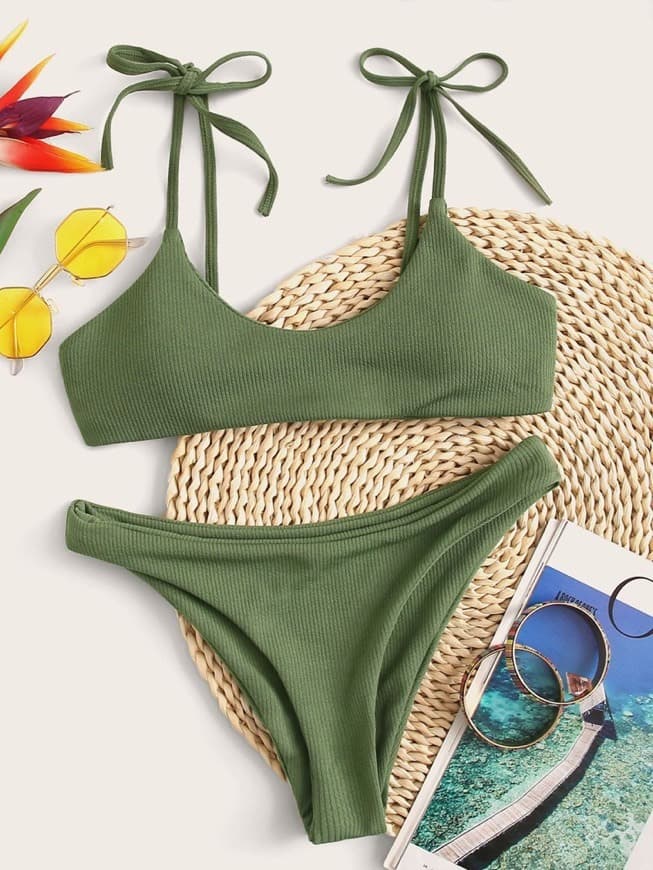 Producto Rib Tie Shoulder Bikini Set