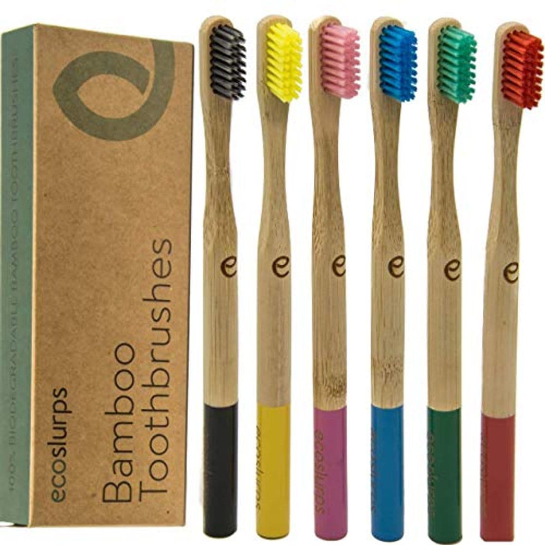 Producto EcoSlurps 6 Paquete familiar de cepillos de dientes de bambú