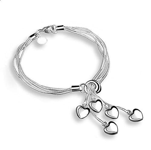 Product CHRISLZ Pulsera con Dijes de Corazón de Mujer Joyería Pulsera de Di