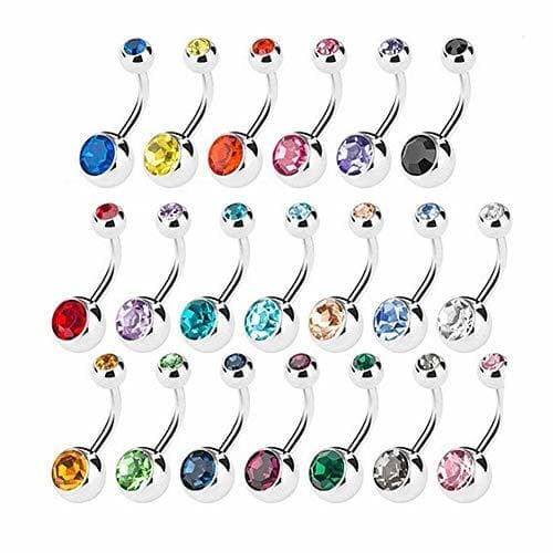 Producto Amaza 20pcs piercing ombligo titanio brillante Joyería mujer