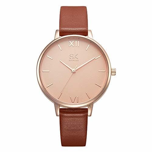 Product SHENGKE Relojes de Mujer Banda de Cuero Relojes de Cuarzo Vestido para