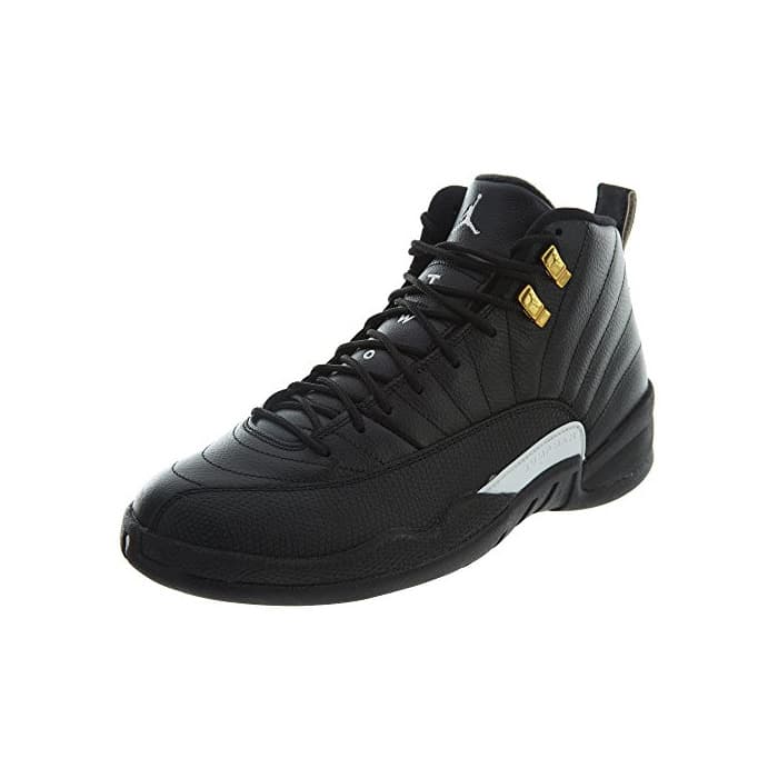 Moda Nike Air Jordan 12 Retro, Zapatillas de Baloncesto para Hombre, Negro/Blanco/Dorado