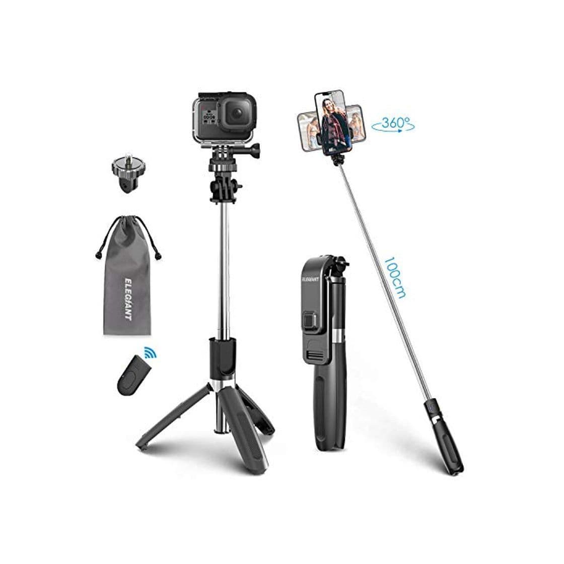 Electrónica ELEGIANT Palo Selfie Trípode Bluetooth Mini Stick Movil Deportivo Extensible de Control