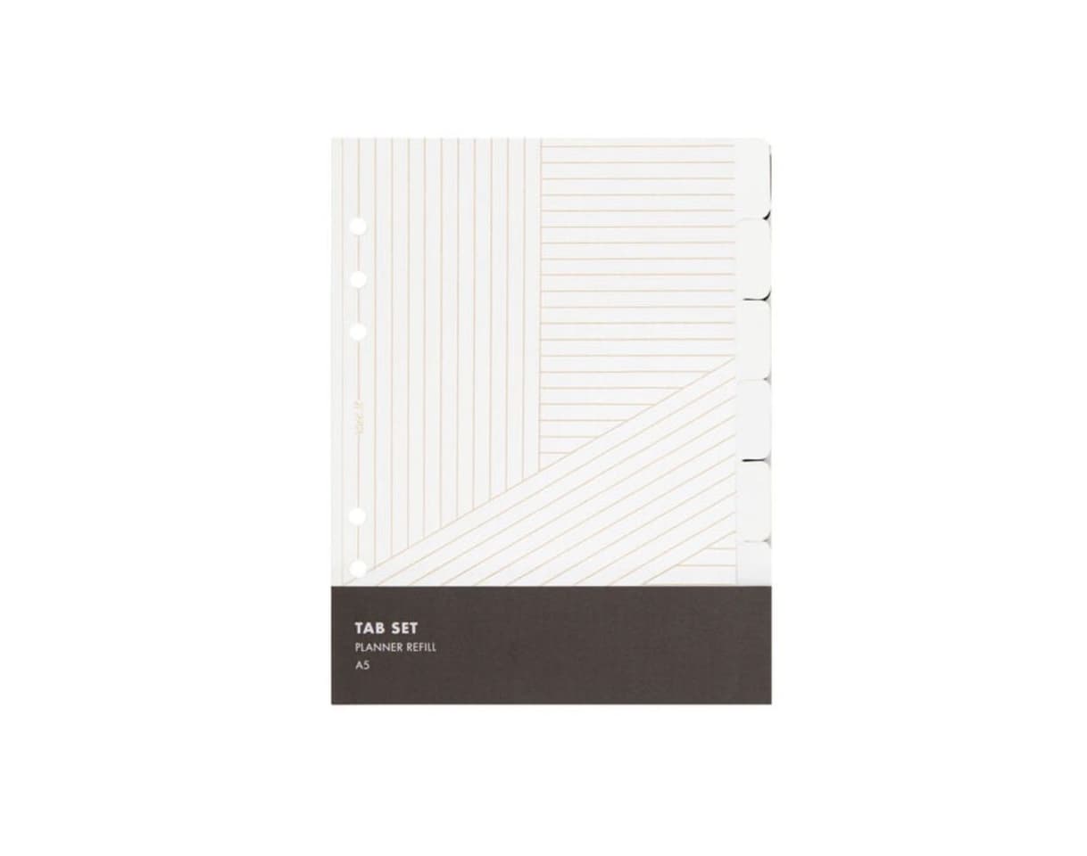 Product A5 Planner Refill Tab Set White/gold: Essentials