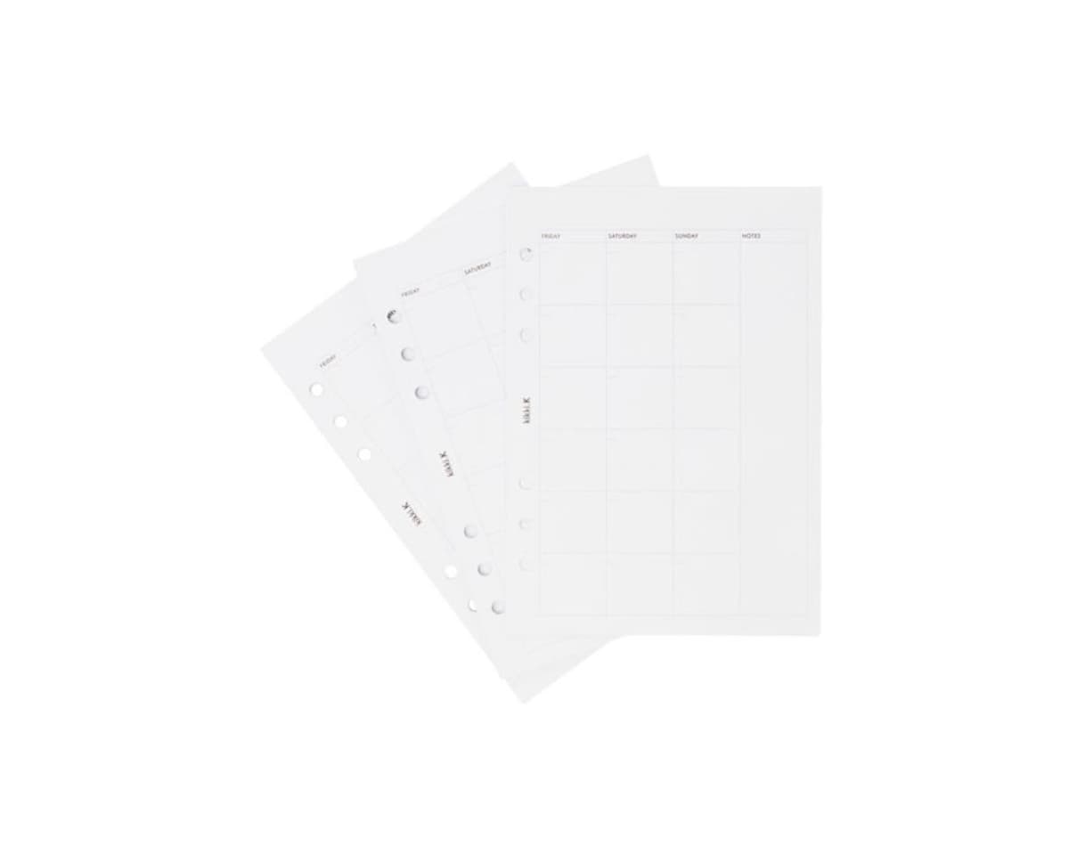 Product A5 Planner Refill Monthly Layouts White: Essentials