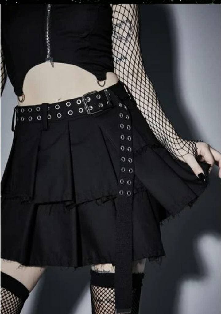 Fashion Widow Emo Punk Distressed Mini Skirt - Black | Dolls Kill