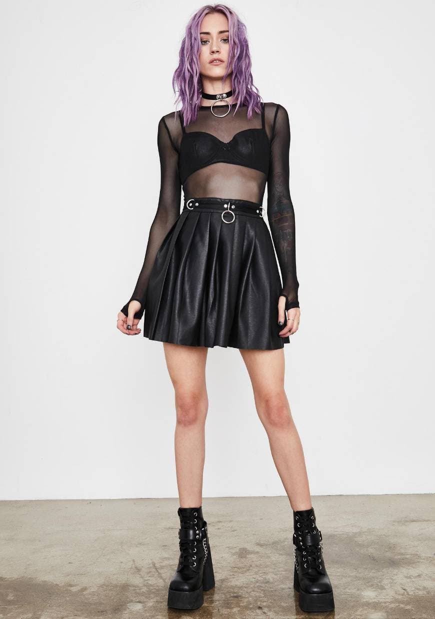 Moda Current Mood Spade Pleated Mini Skirt | Dolls Kill