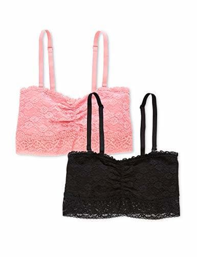 Producto IRIS & LILLY Sujetador Bandeau de Encaje Suave Mujer, Pack de 2,