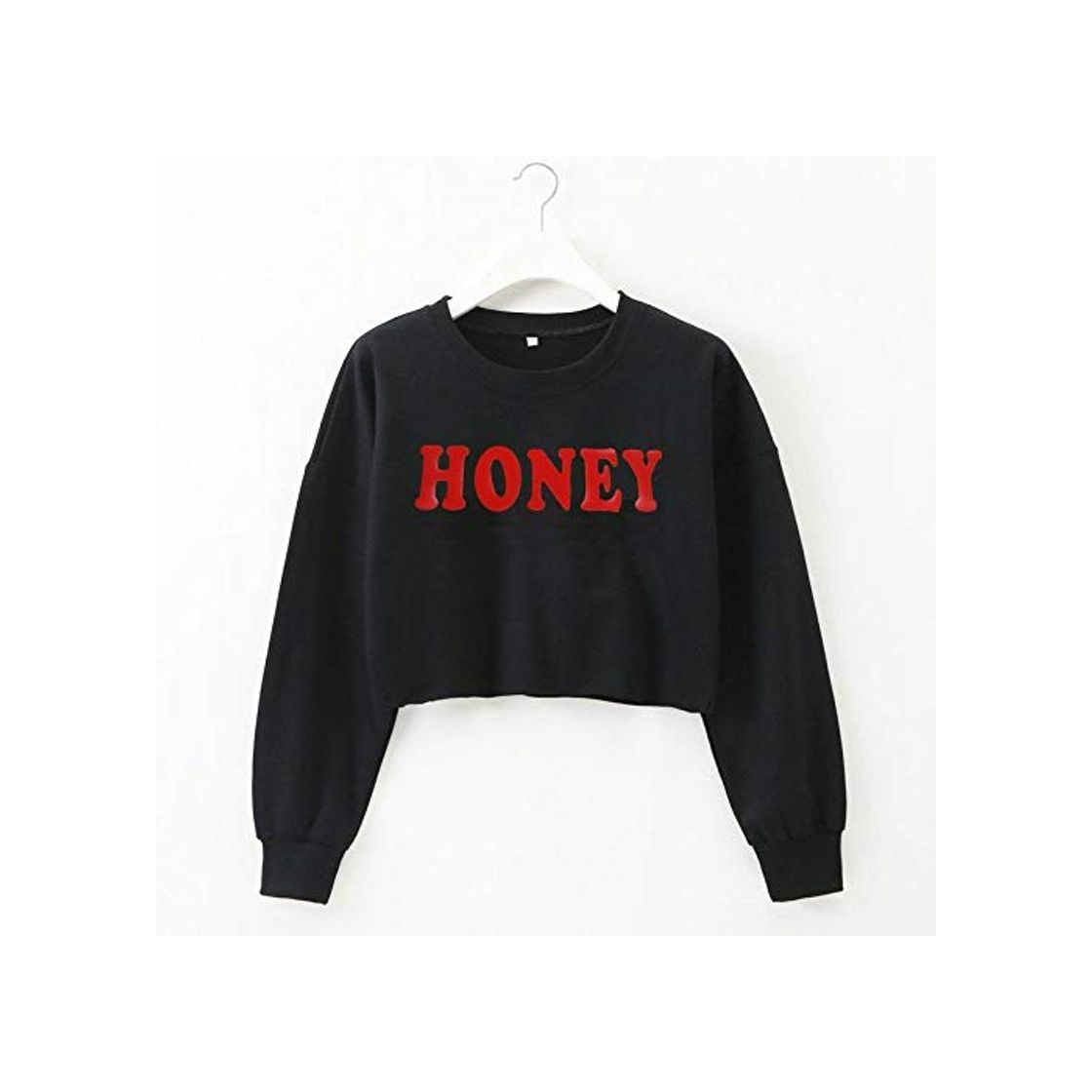 Producto RVXZV Silcsqb Women Autumn Winter Long Sleeve Crop Top Hoodies Pullover Streetwear Girl Letter Honey Loose Short Shirts M Gray