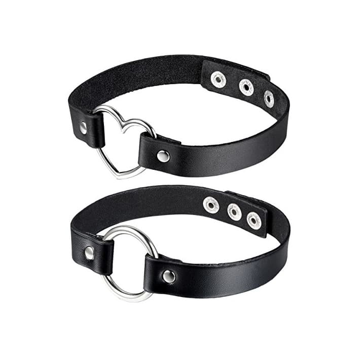 Producto Choker Gargantilla Piel Juego de 2 Pcs Estilo Punk Rock Collar Cuero