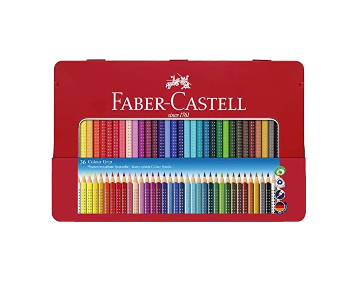 Product Faber-Castell 112435 - Estuche de metal con 36 lápices triangulares